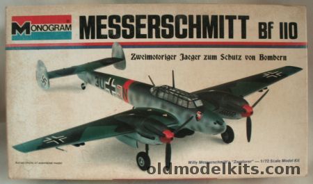 Monogram 1/72 Messerschmitt Bf-110E-1 - White Box Issue (Bf110E1), 6812-0125 plastic model kit